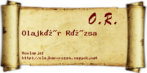 Olajkár Rózsa névjegykártya